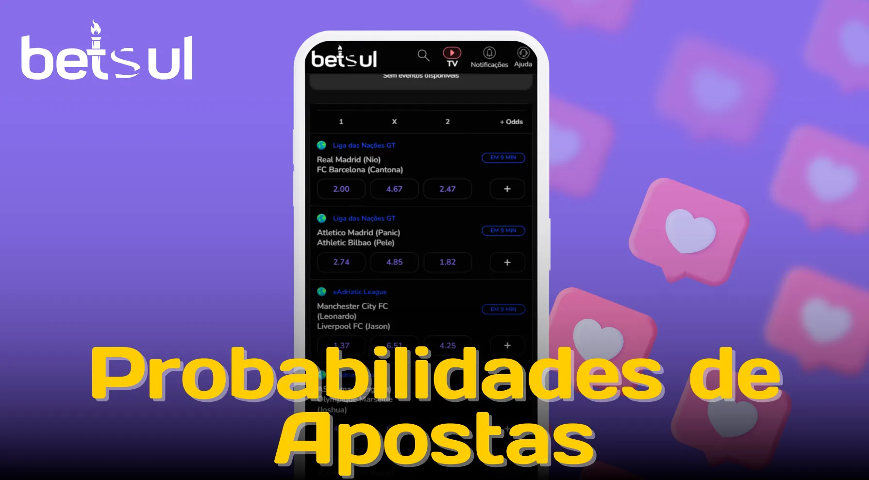 Quais são as probabilidades de apostas na Betsul