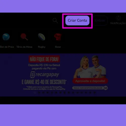 Inicie o processo de cadastro no Betsul