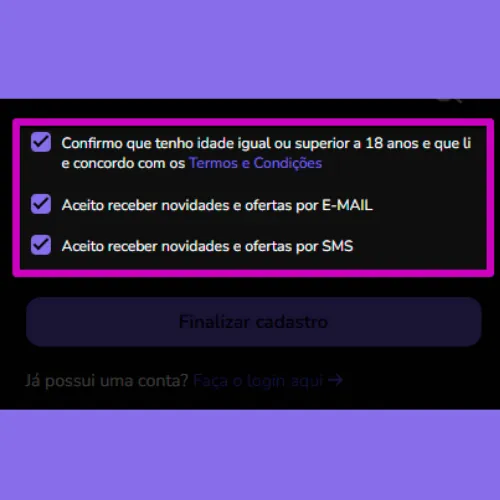 Leia os termos e condições gerais do Betsu